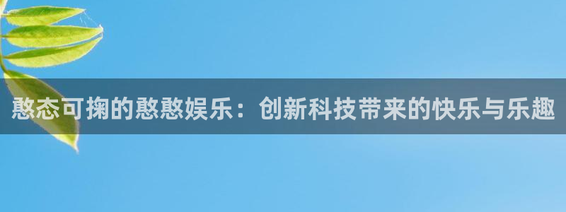 憨态可掬的憨憨娱乐：创新科技带来的快乐与乐趣